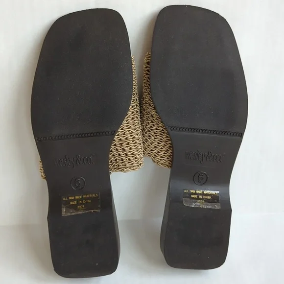 Wesley & Co. Neutral Slide Summer Sandal 6 Tan Brown - Picture 10 of 15